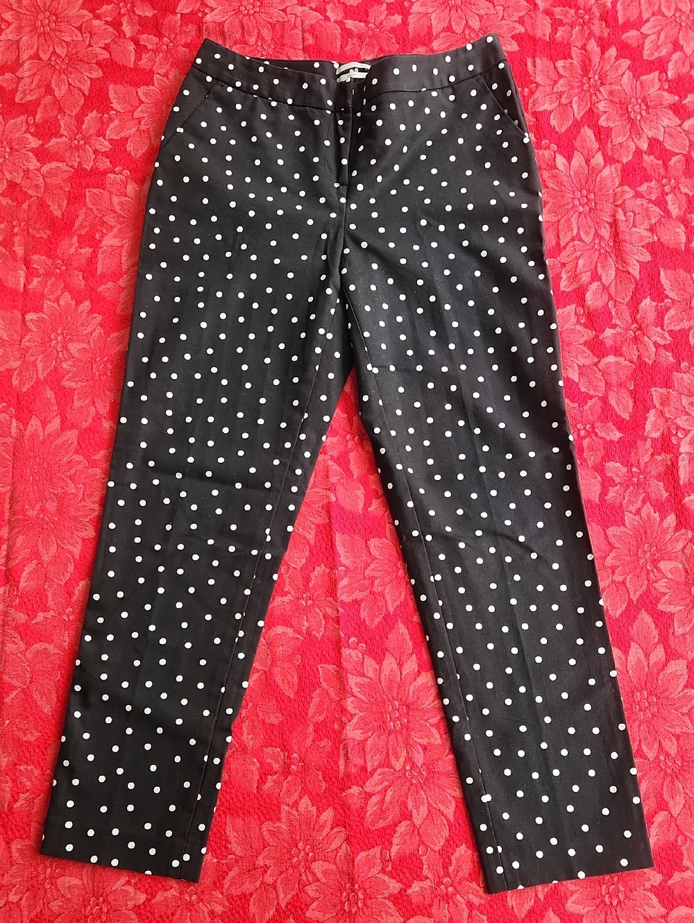 Halogen Black and White Polka Dot Taylor Fit Pants Size 4